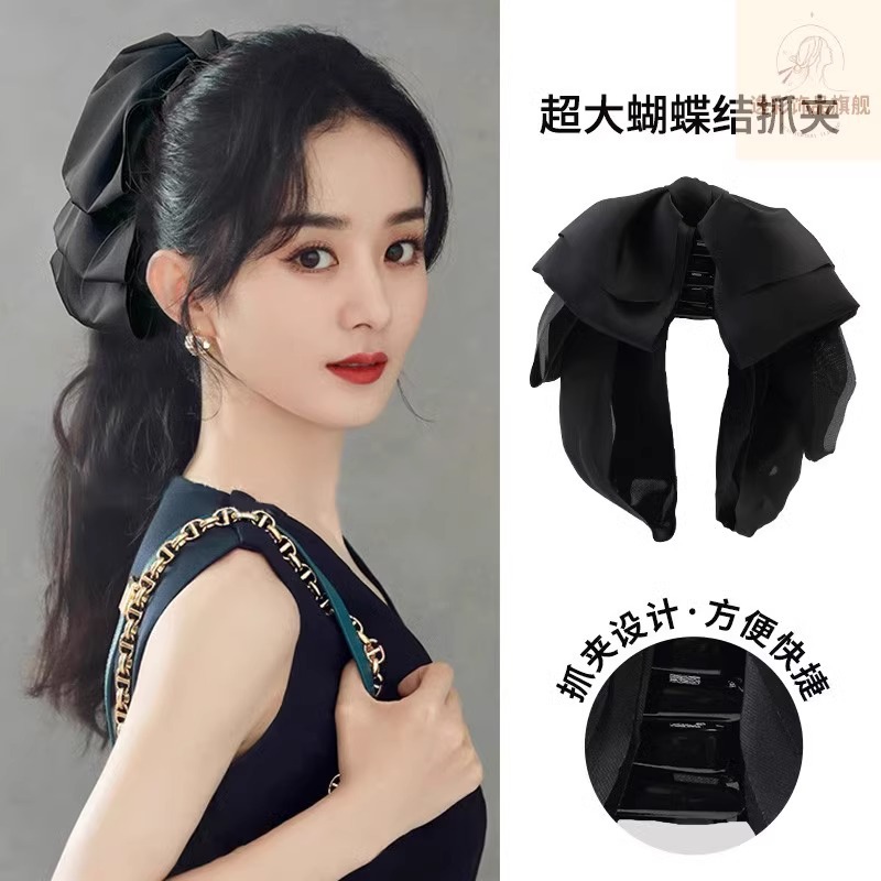 black big hairgrip with bow