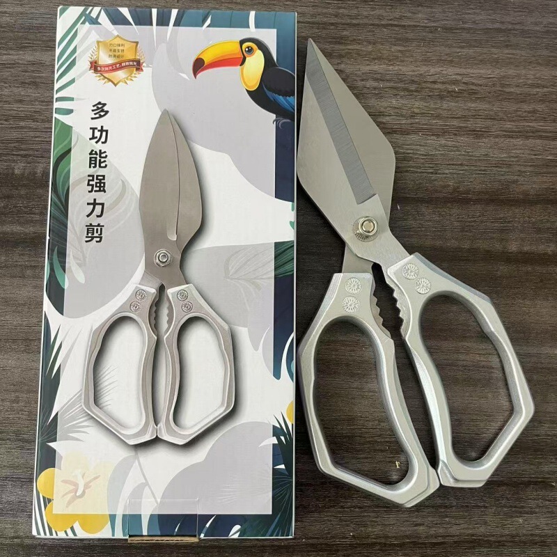 新款加厚大头剪厨房剪刀加长强力鸡骨不锈钢骨头家用多功能专用剪|undefined
