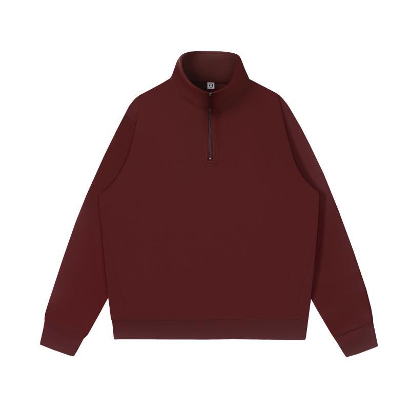 Transfronterizos semiabertos otoño-invierno con solapa de manga larga polo con cremallera corporativa chaqueta personalizada ropa de trabajo impresa logotipo comercio exterior