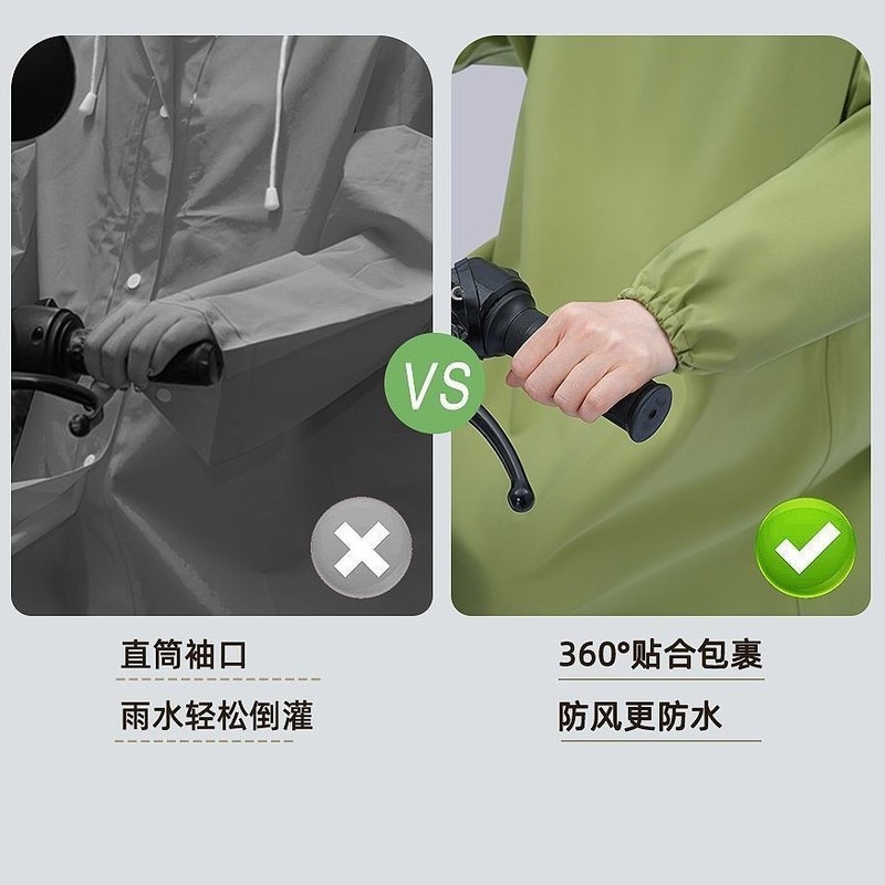 电动车雨衣全身一体加厚加长摩托电瓶车雨披全身徒步骑行学生雨衣|undefined