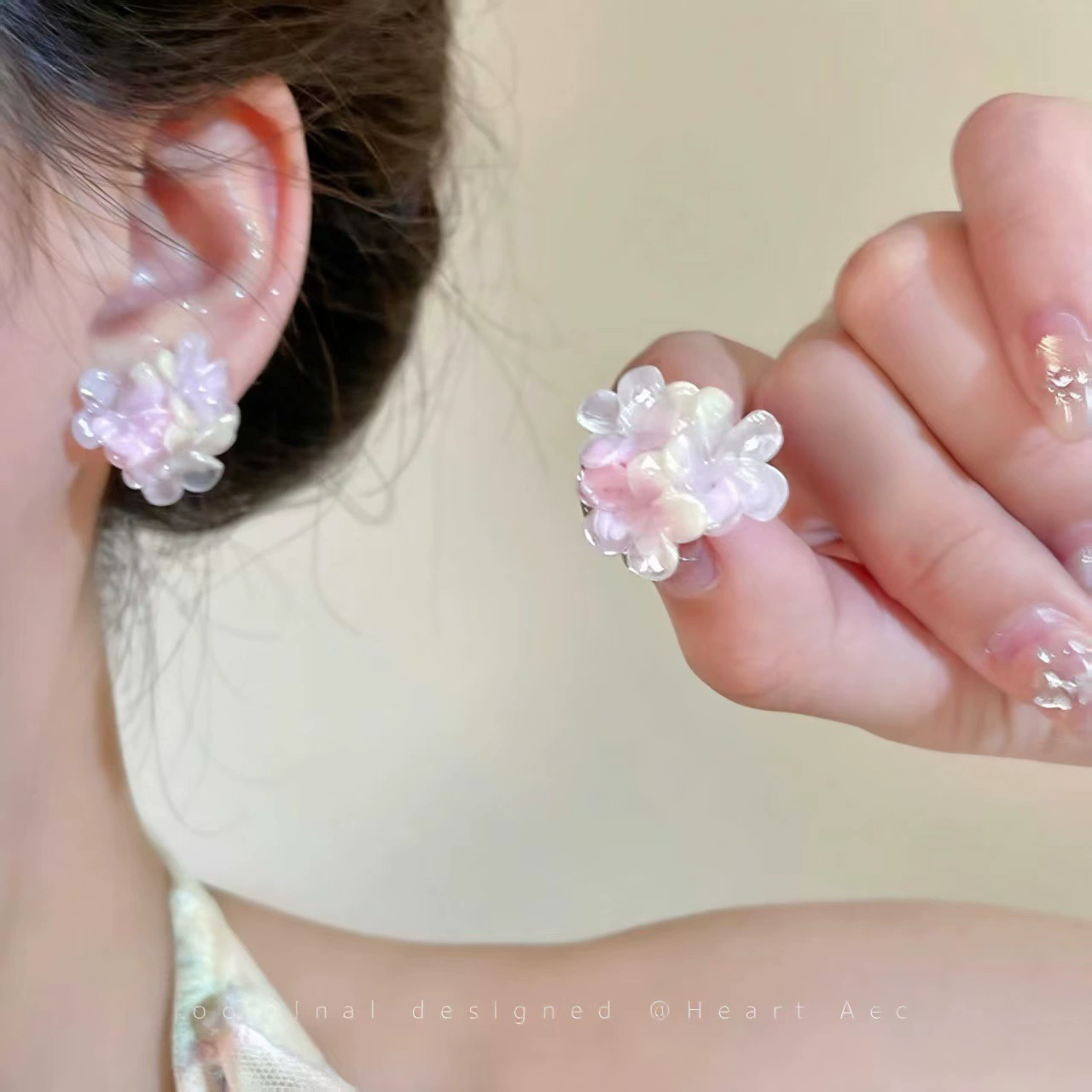 Summer cute universal earrings, flowered, high-quality style