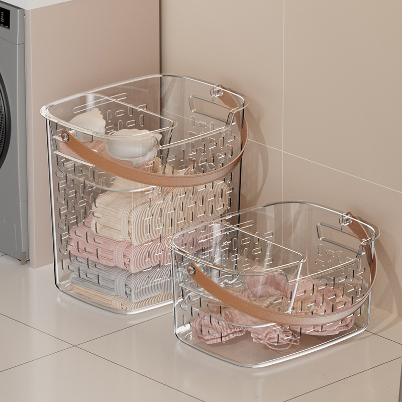 Dirty Clothes Basket Household Laundry Basket Bathroom Dirty Underwear Socks Clothes Split Transparent Breathable Dirty Clothes Bucket