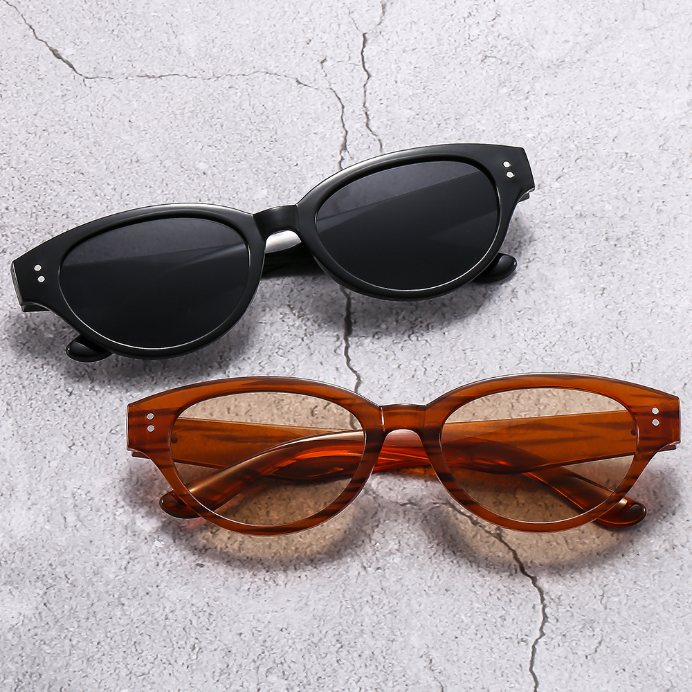 European and American New Cross-Border Small Frame Sun Visors, Foreign Trade Internet Celebrity Retro Flat Mirrors for Women, Fashionable Outdoor Street Photography Sunglasses for Men