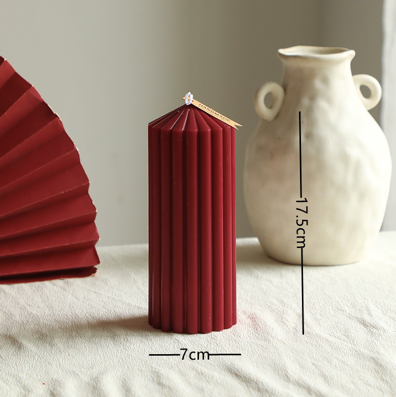 Vela aromática de cera de soja retro francesa color borgoña, vela romántica para bodas, decoración para el hogar, portavelas, venta al por mayor por pieza