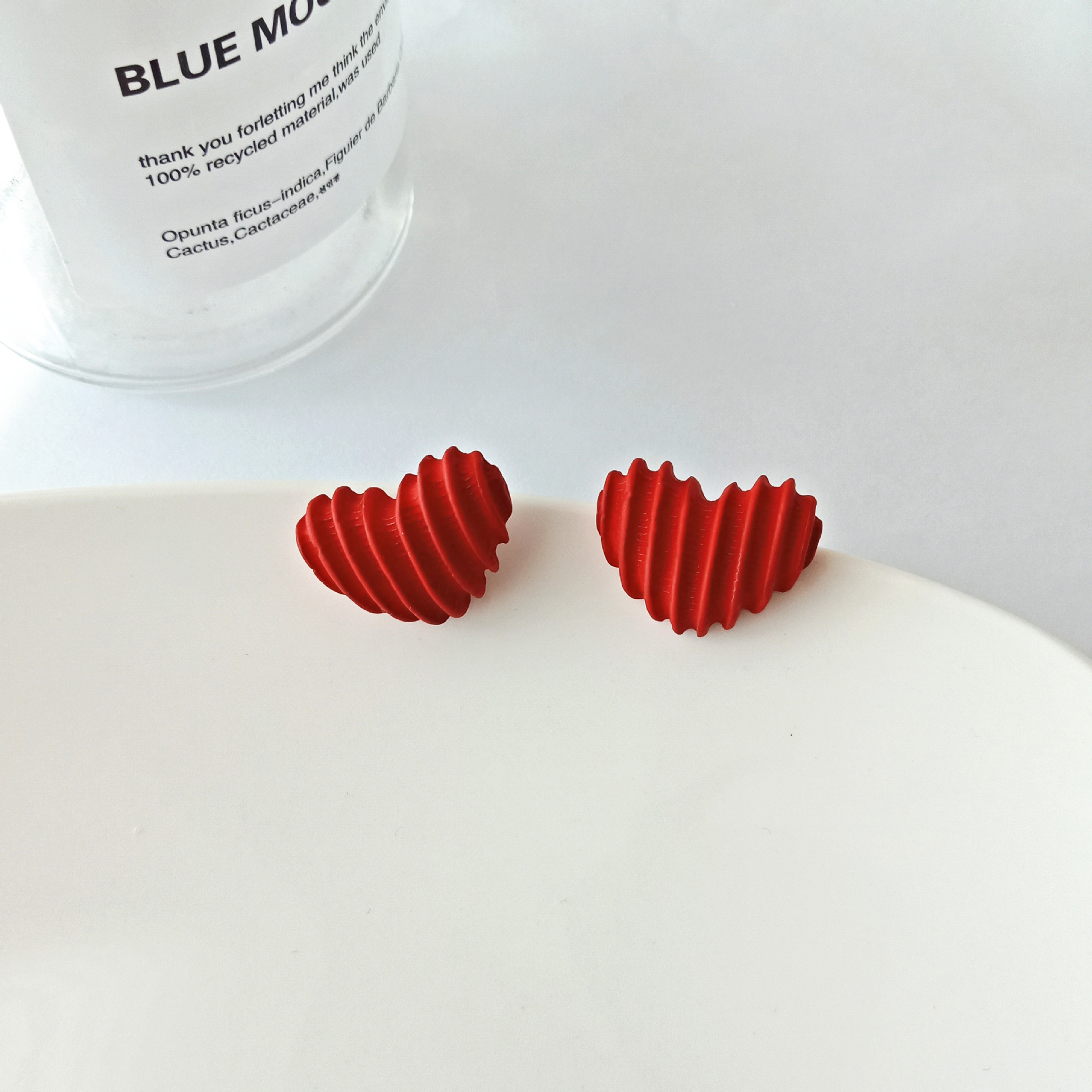 Simple Style Heart Shape Alloy Stoving Varnish Ear Studs display picture 6