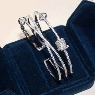 European and American cross-border fortune copper inlaid zircon female ins celebrity fashion personality multi-layered ring bracelet