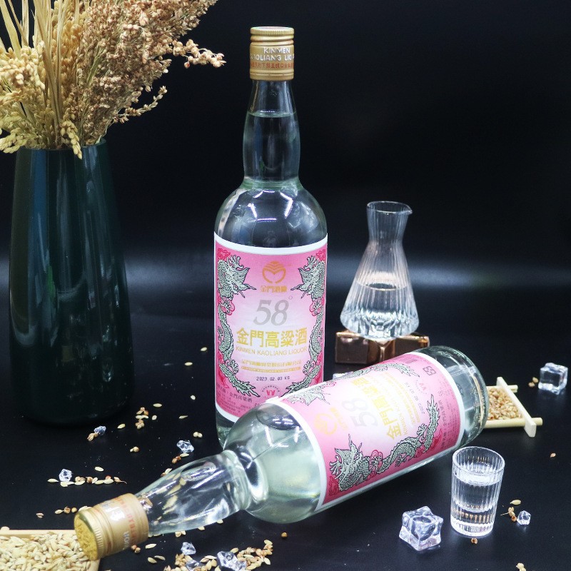 金门高粱酒红标金龙58度600ml纯粮食固态酿造清香型白酒原装进口