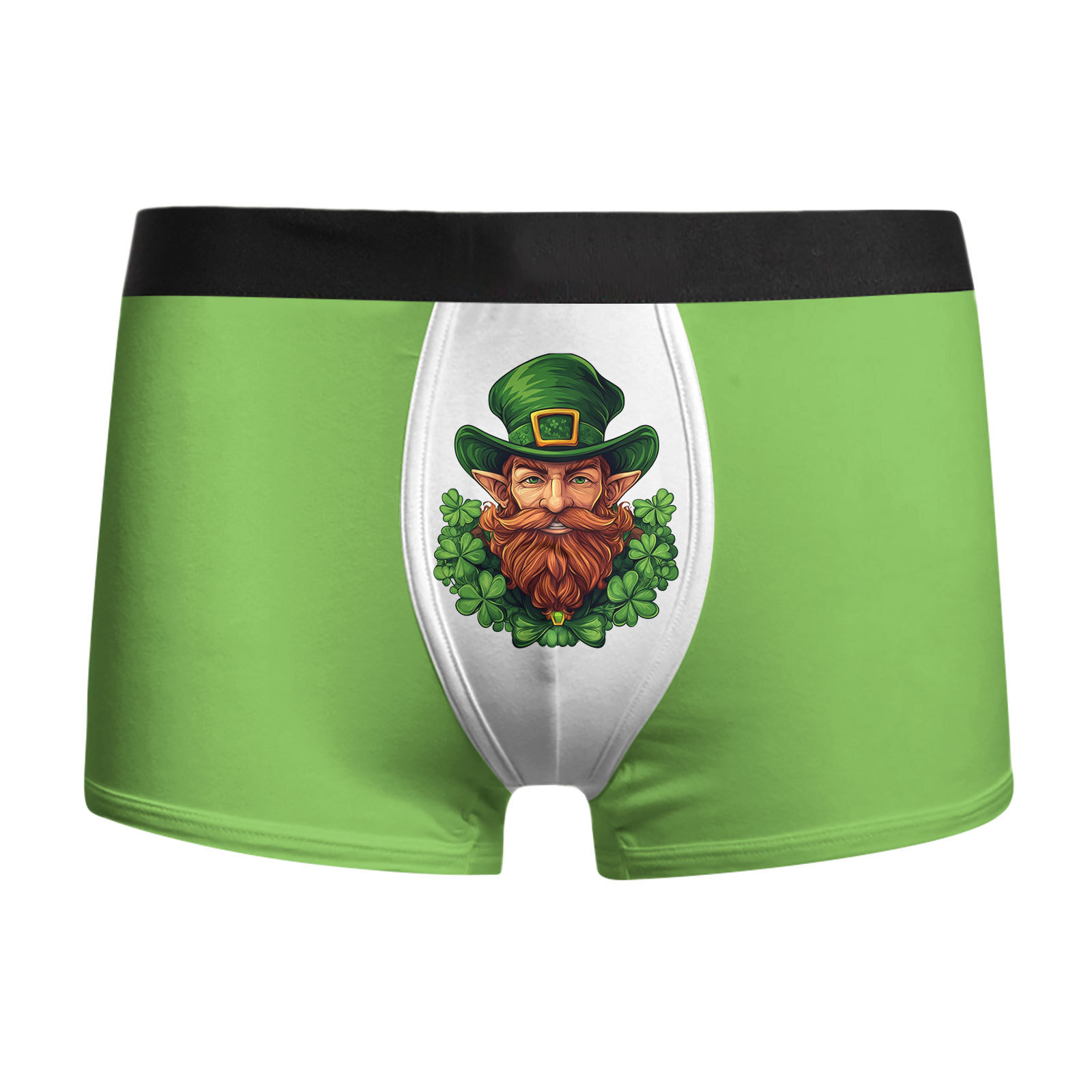 Ropa interior para hombres, ropa interior para hombres, calzoncillos bóxer transpirables baratos, pantalones cortos bóxer con estampado de trébol de cuatro hojas de vacaciones MP01