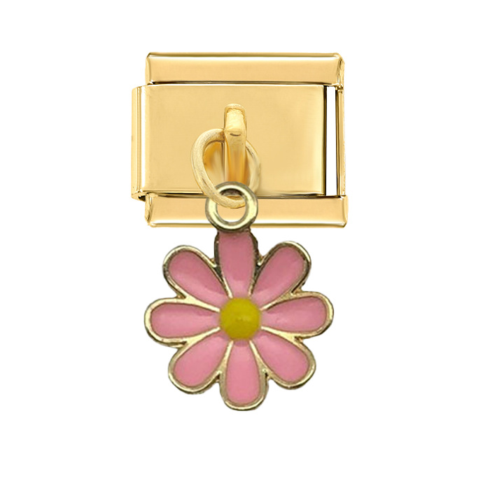 3731-Gold hanging pink 8 petals