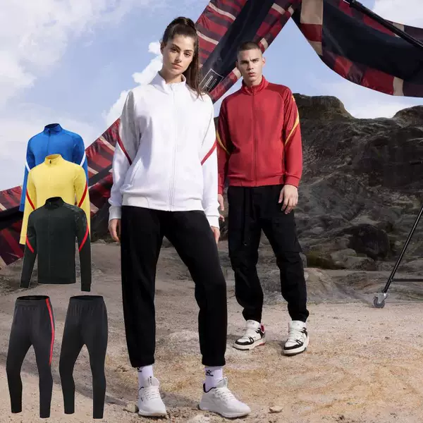 Cross-border Foreign Trade Football Training Clothing Jersey Long-sleeved Trousers Jacket Coat Autumn and Winter Football Casual Sportswear