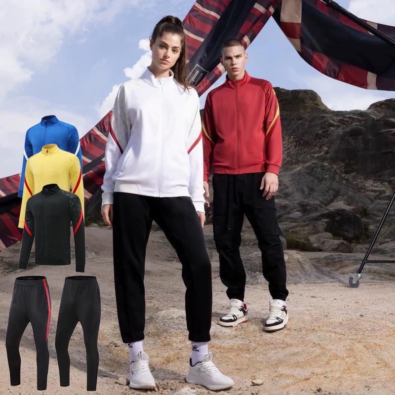 Cross-border Foreign Trade Football Training Clothing Jersey Long-sleeved Trousers Jacket Coat Autumn and Winter Football Casual Sportswear