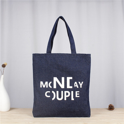 复古水洗牛仔布袋批发单肩帆布袋牛仔手提袋印logo购物棉布环保袋
