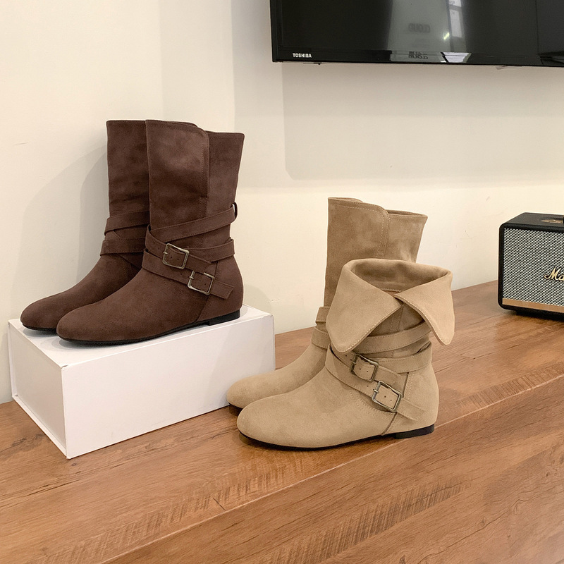Women's Short Boots 2026 Autumn and Winter New Retro Pointed Toe Western Cowboy Boots with Hidden Height Increase and Slimming Effect, Birkenstock Mid-Length Boots Women's Short Boots 2026 Autumn and Winter New Retro Pointed Toe Western Cowboy Boots with Hidden Height Increase and Slimming Effect, Birkenstock Mid-Length Boots