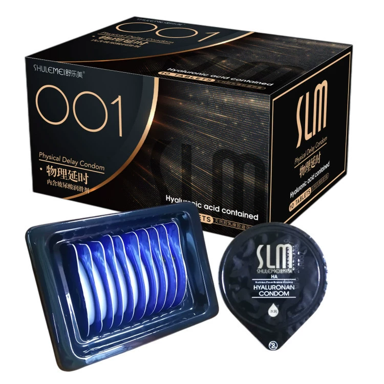 舒乐美 Condom 001 particle condom 0.01 male wolf brace cat tongue cover zero sense water-soluble hyaluronic acid