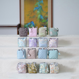 Tea Set, Portable Bag for Outings, Brocade Tea Cloth Bag, Canvas Chinese Style Portable Travel Storage Bag, Portable Outdoor