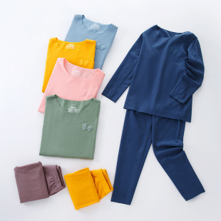 Autumn and Winter Thin Thermal Underwear Set for Boys and Girls, Seamless and Close-Fitting Children's Thermal Tops and Bottoms, Home Wear, Warm and Comfortable