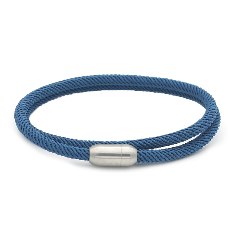 Simple Style Solid Color Spiral Stripe Rope Titanium Steel Unisex Bracelets display picture 5