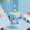 Disney, straw, mixing stick, summer coffee doll for elementary school students, street handheld teapot