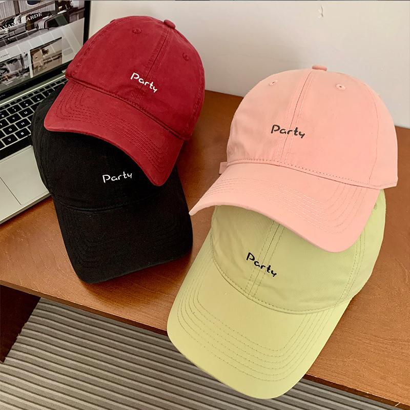 Sombrero de béisbol bordado amarillo para mujeres, sombrero de brillo amplio, sombrero de boca de pato, sombrero coreano, sombrero de cabeza grande