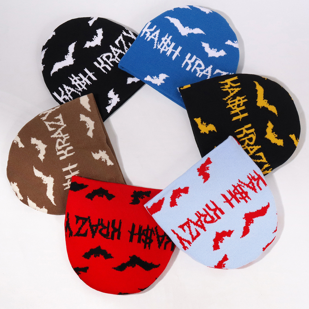 Fashion Halloween alphabet jacquard knitted hat personality trend cold and warm_viptrois.com