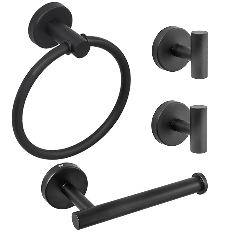 Juego de Baño de Acero Inoxidable Transfronterizo, Kit de Baño sin Taladro, Juego Colgante Fácil de Instalar para Baños de Dormitorios Universitarios