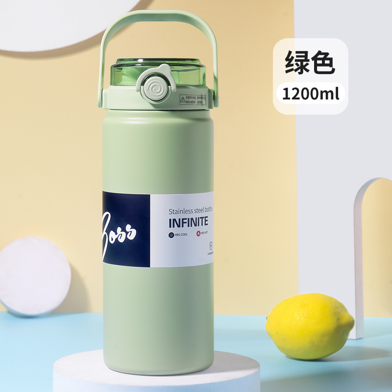 ダブルドリンク大容量魔法瓶カップ 316 ステンレス鋼食品グレード魔法瓶ケトル高価値ストローカップポータブルウォーターカップ|undefined