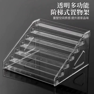 亚克力多功能多层展示架化妆品收纳盒梳卡片谷子徽章小摆件置物架