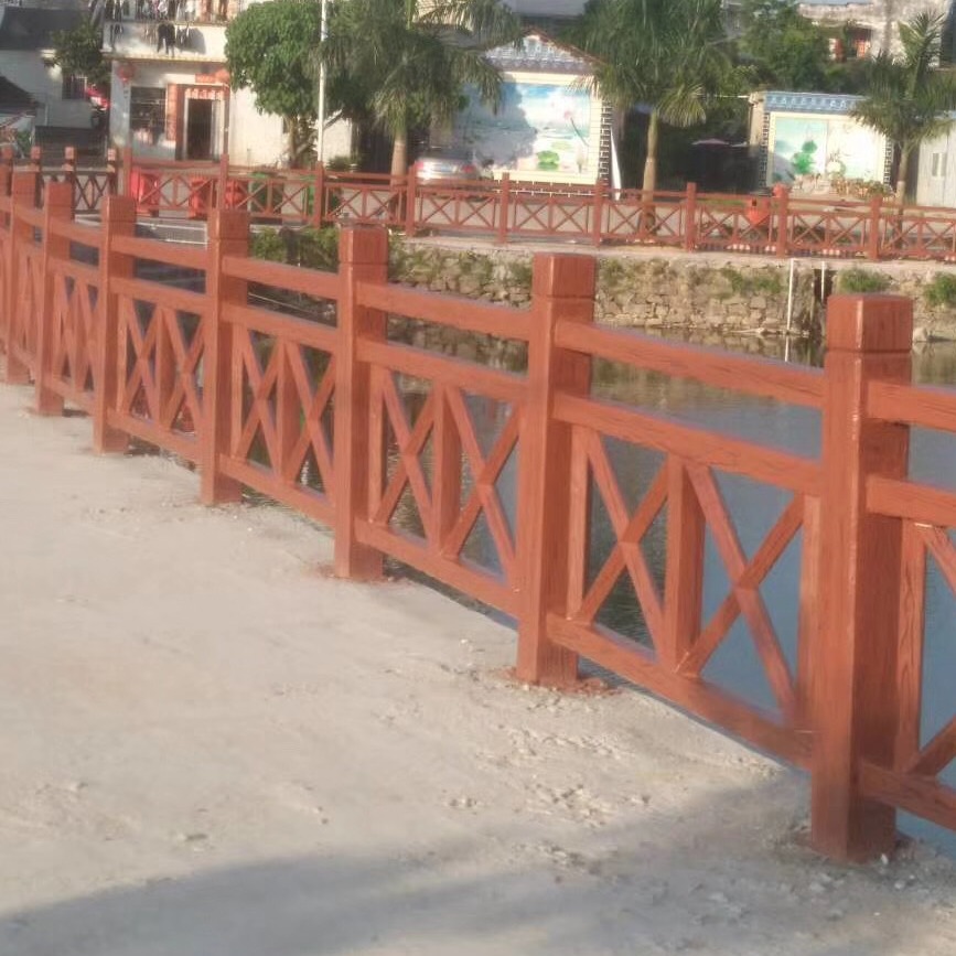厂家直销仿木栏杆 有大量现货 纹理逼真 河堤围栏 混凝土栏杆