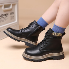 秋冬儿童马丁靴女童复古高帮皮靴子系带休闲雪地靴韩版英伦风靴子