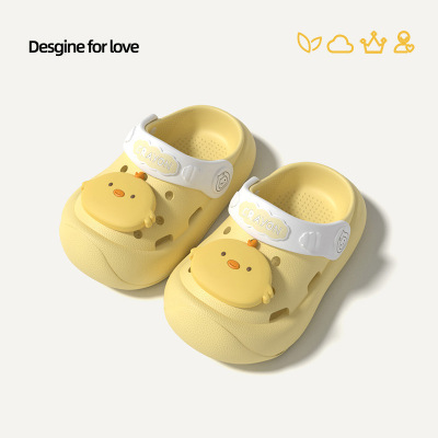 Детские летние модные мультяшные нескользящие тапочки в стиле Crocs для раннего возраста подходит для мужчин и женщин