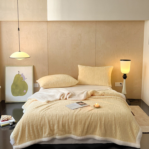 Trade Thick Patterned Soft Cotton Wool Blanket Warm Milk Wool Bed Sheet Sofa Blanket Napkin Cover Blanket