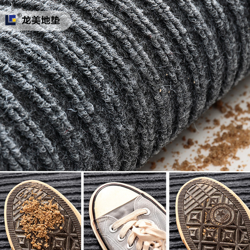 Alfombra de doble raya comercial de pvc personalizada, alfombrilla de entrada de hotel, alfombrilla antideslizante y resistente a las manchas, alfombrilla de entrada