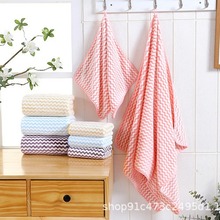 批发经编珊瑚绒水波纹毛巾浴巾套巾可一件代发洗脸巾珊瑚绒加厚