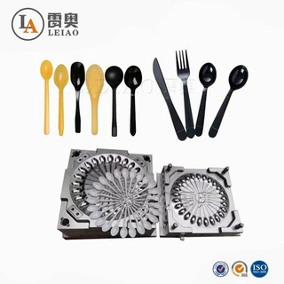 注塑塑料模具 一次性饭盒外卖盒勺子叉子 外卖餐具注塑模具生产