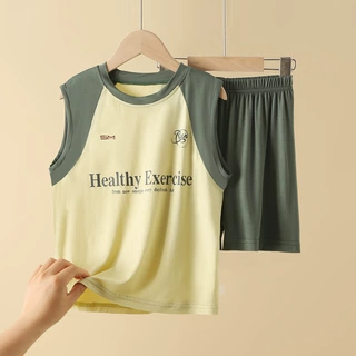 男童夏装背心套装2025新款中大童莫代尔运动篮球服夏材质透气舒适