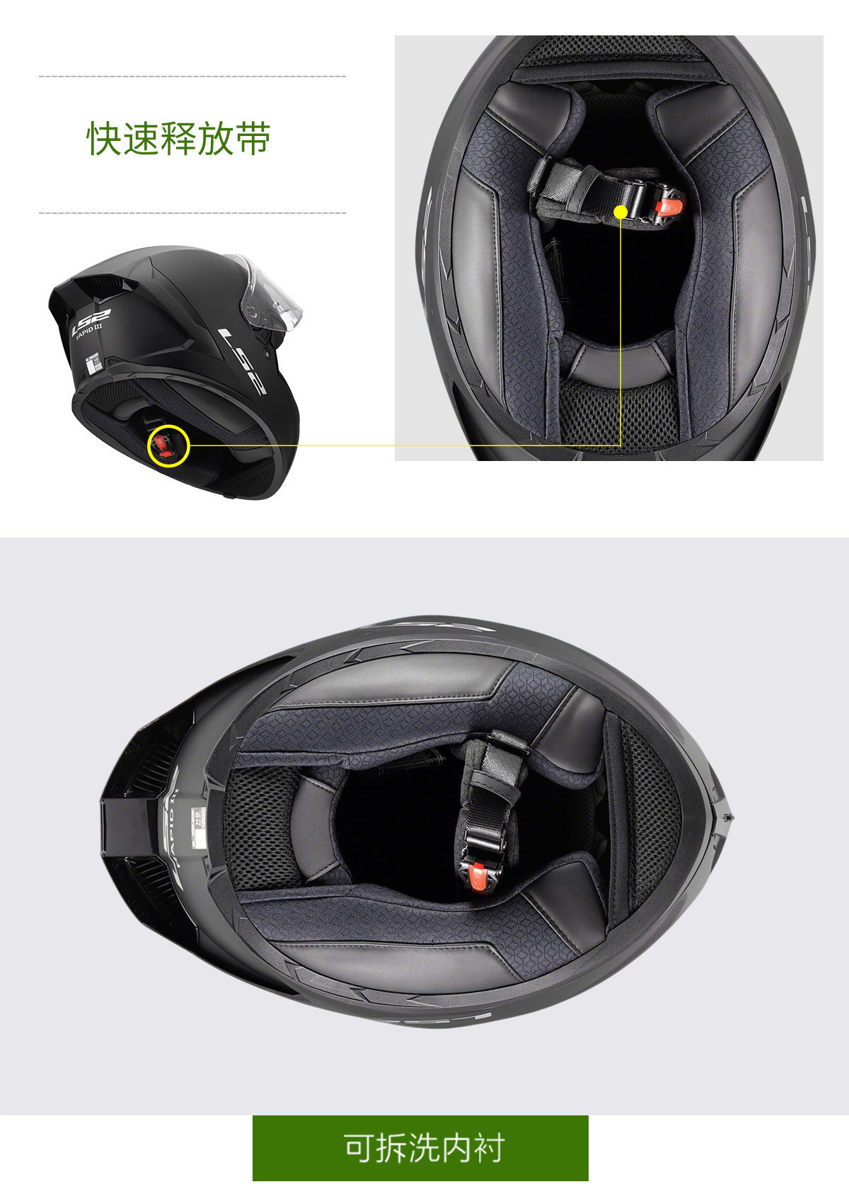 Ls2 Motorcycle Helmet Full-Face Helmet with Large Tail Wing for Men and Women, Anti-Fog Racing Helmet, Suitable for All Seasons, Summer Model Ff820