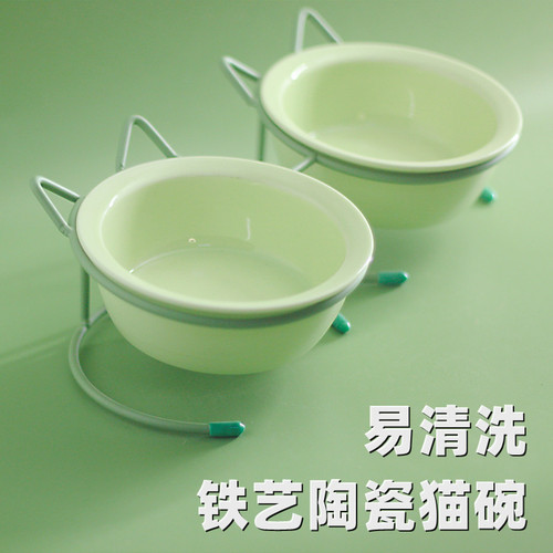 Factory direct sales cat bowl ceramic double bowl cat food bowl dog bowl food bowl protection cervical vertebra rice bowl drinking water bowl rice bowl