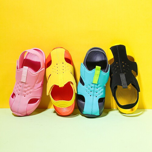 Foreign trade summer new children's sandals wholesale EVA candy solid color children's sandals soft sole non-slip boys' beach shoes