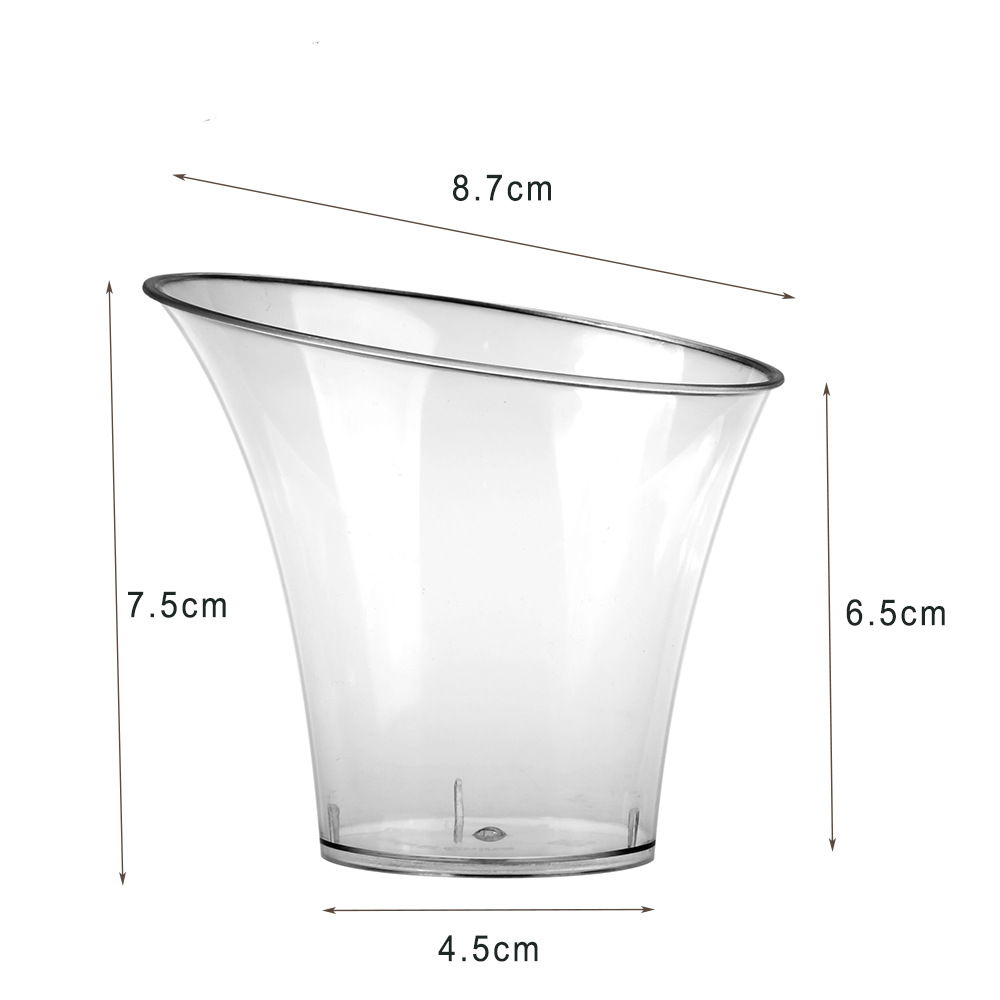 50 tazas con cuchara en caja redonda Copa oblicua altavoz taza de plástico mousse taza pudín taza una vez Amazon