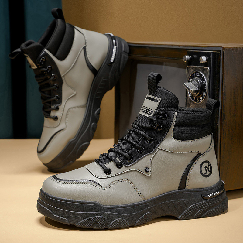 BOTAS Martin de alta gama patentadas zapatos masculinos otoño 2025 nuevas tendencias masculinas zapatos de trabajo 100 zapatos de moda de botas cortas de fondo grueso