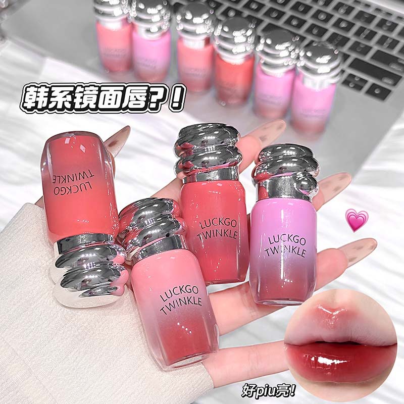 Luckgo Little Honey Mirror Lip Glaze Moisturizing and Delicate Color Mirror Lip Whitening Domestic Affordable Makeup