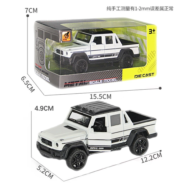 Large Mercedes-Benz pickup white-back force+open door [15.5*6.5*7]