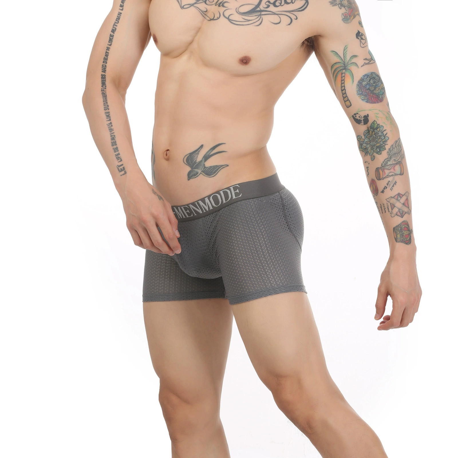 Long mesh pants, sponge underwear for hips shape correction, thigh pad