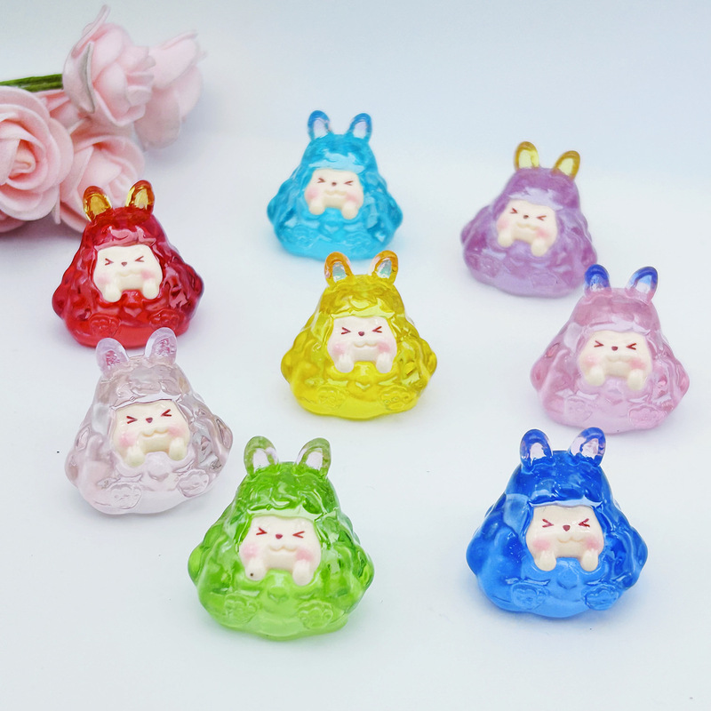 New Transparent Color Gradient Tata DIY Accessories Resin Desktop Small Ornaments Blind Bag Doll Pendant