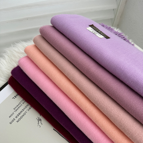 Scarf for women, solid color imitation cashmere shawl, neck scarf, warm, fashionable and trendy, versatile mid-length scarf for women with short beards wholesale