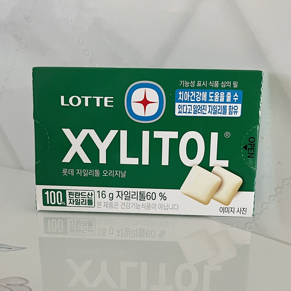 Южная Корея импортировала жевательную резинку LOTTE xylol 16 г со вкусом мяты свежее дыхание перо узел нить в том же стиле
