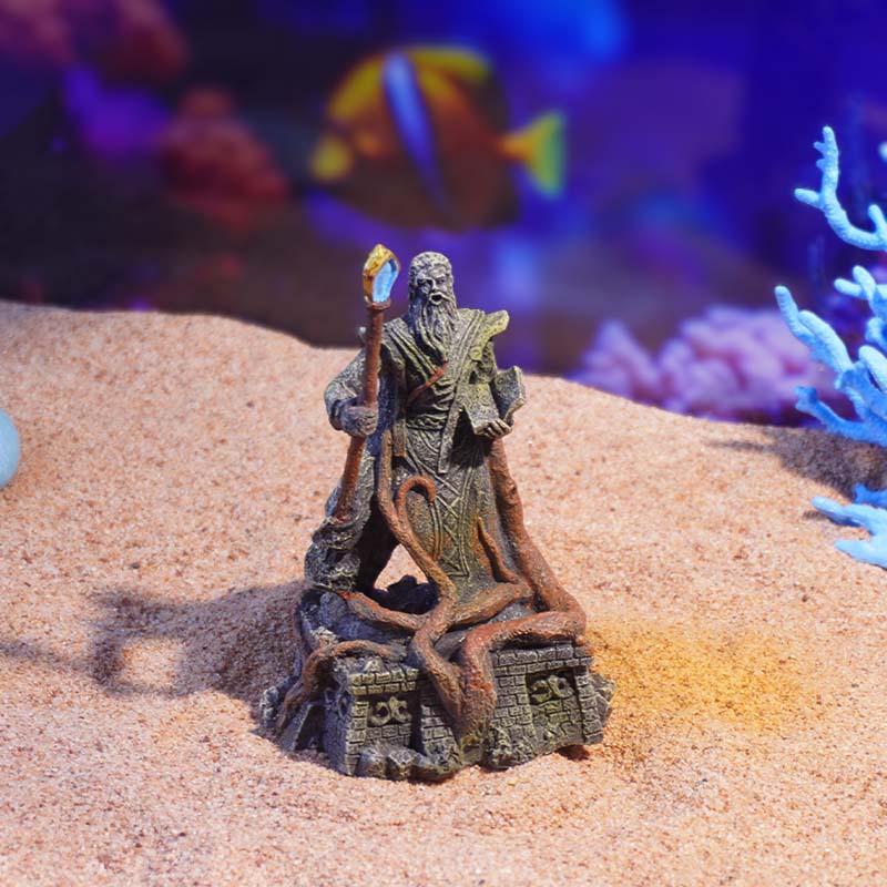 Artesanía de resina Simulación Maestro Faraón Peces ornamentales Evitar Reptiles Pecera Decoración de acuario