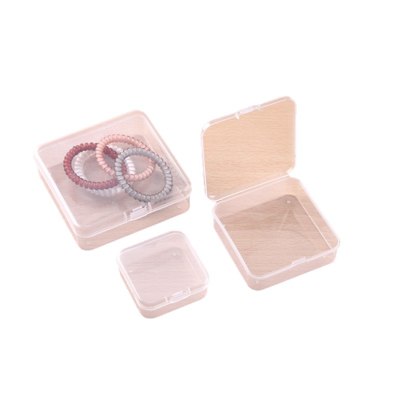 透明ppプラスチックボックス文房具包装正方形蓋付きジュエリーピアス漁具金物収納ボックス