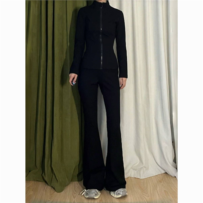 Designed Slim Fit Jacket Yoga Slimming Top 2025 New Sports Suit Fitness Bell Bottoms Two-Piece Set