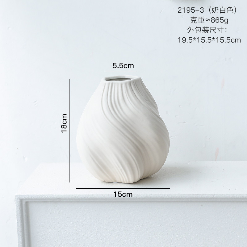 Morandi moderno vasos de cerámica estriados decoración de estudio sala de estar flor geométrica decoración de sala de alojamiento modelo